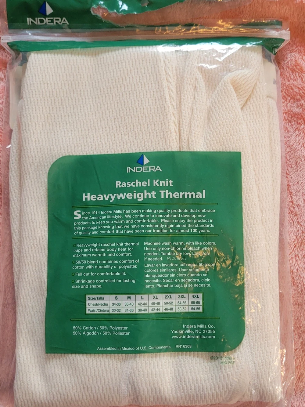 Indera Heavyweight Thermal Long Johns – White (Tall)